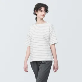 Striped Boatneck Short Sleeve T-Shirt