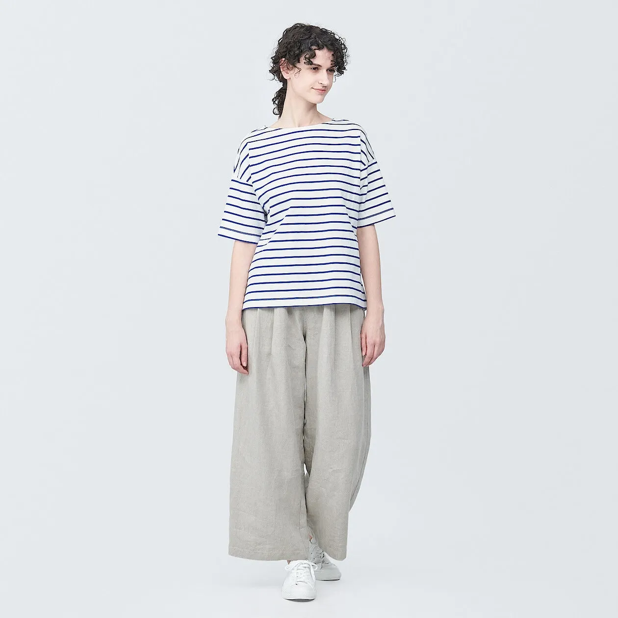 Striped Boatneck Short Sleeve T-Shirt