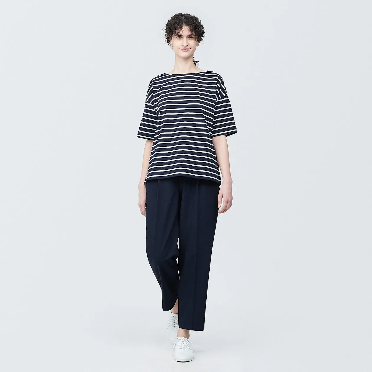 Striped Boatneck Short Sleeve T-Shirt