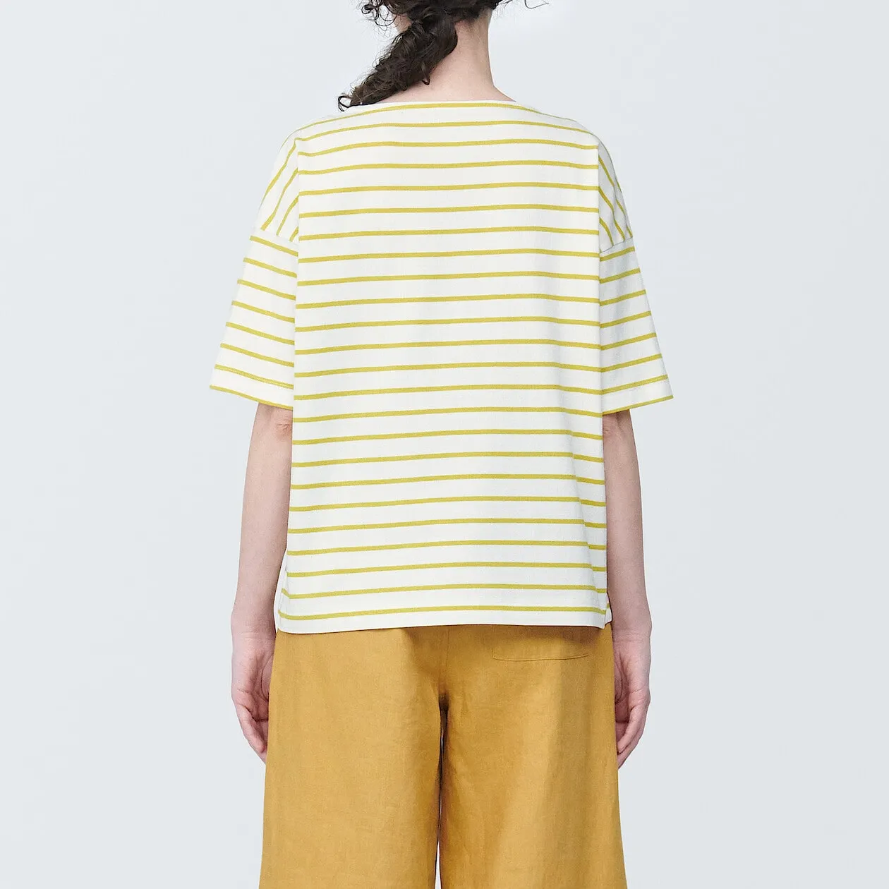 Striped Boatneck Short Sleeve T-Shirt