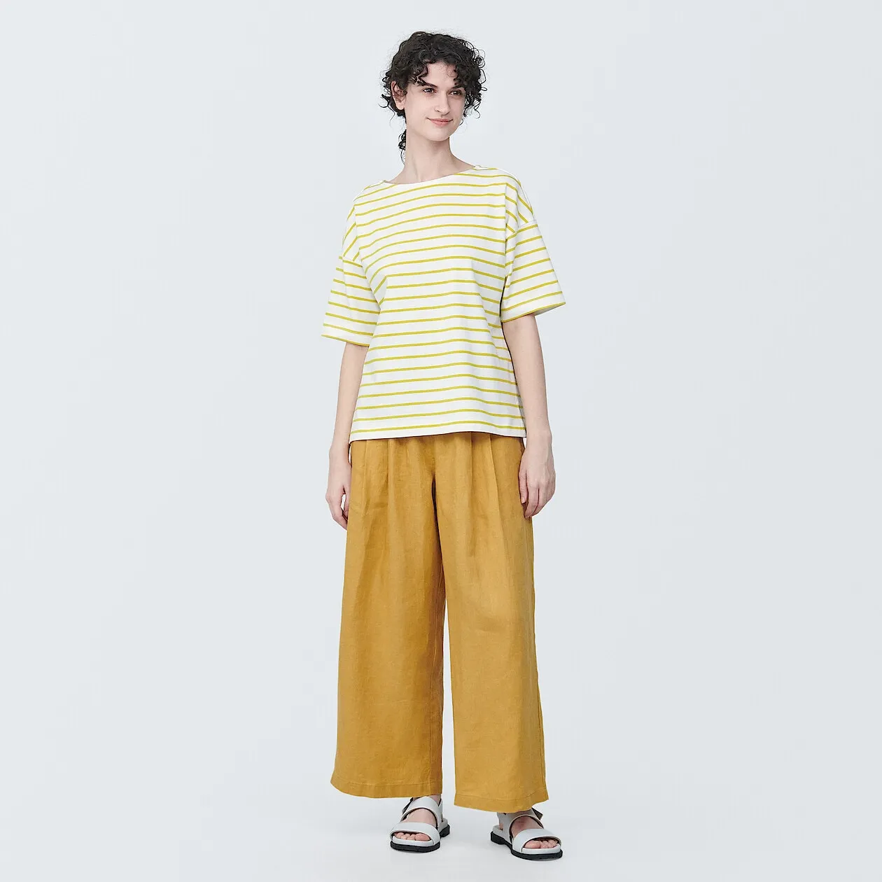 Striped Boatneck Short Sleeve T-Shirt