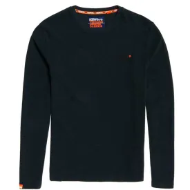 Superdry Men's Orange Label textured Long Sleeve T shirt - Green