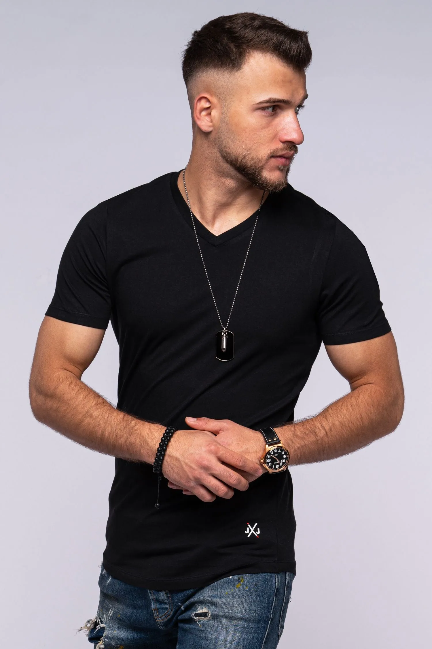 T-Shirt INFINITY V-Neck schwarz