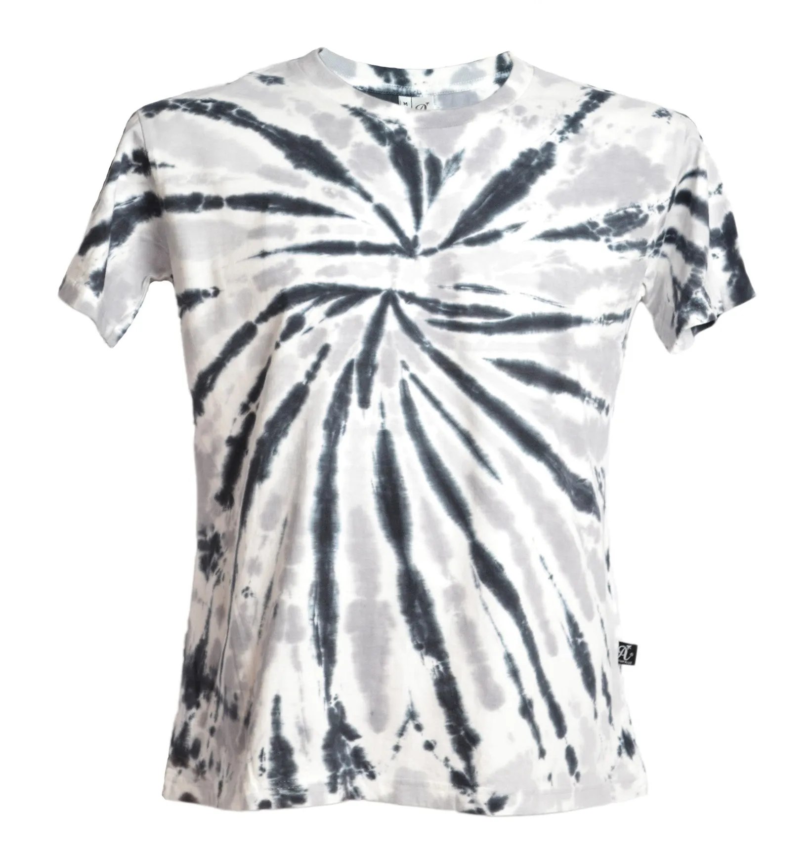 T-shirt tie and dye noir - gris - blanc