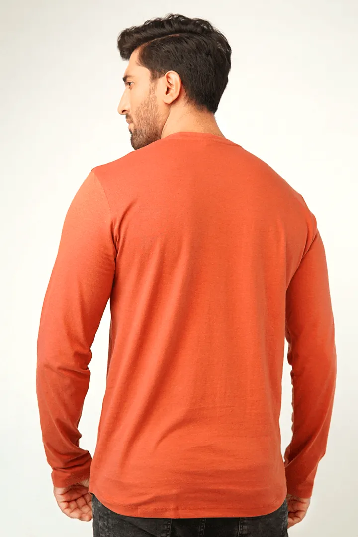 Tawny V-Neck Full Sleeve T-Shirt