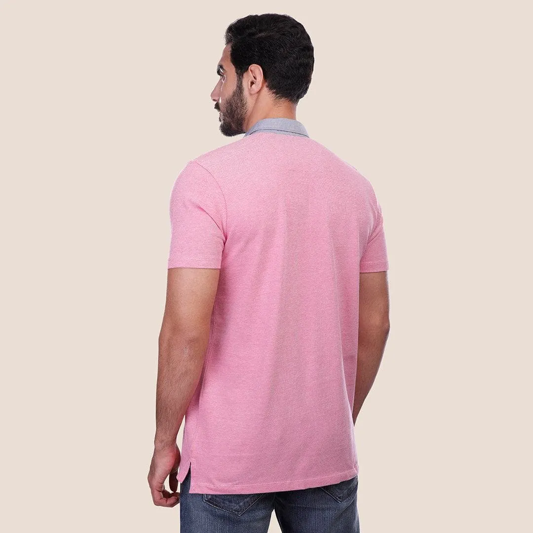 Textured Polo shirt - Fuchsia purple