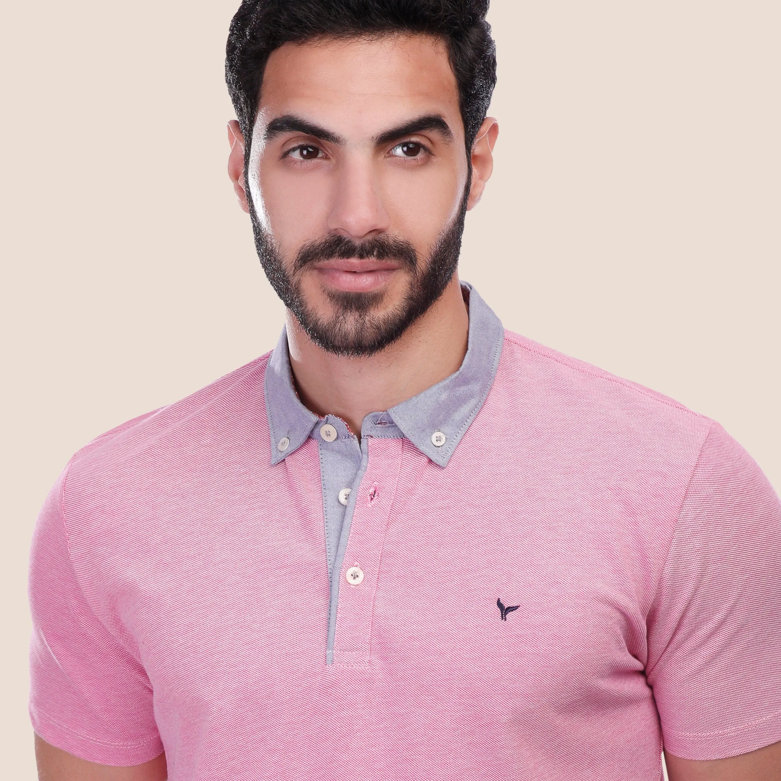 Textured Polo shirt - Fuchsia purple