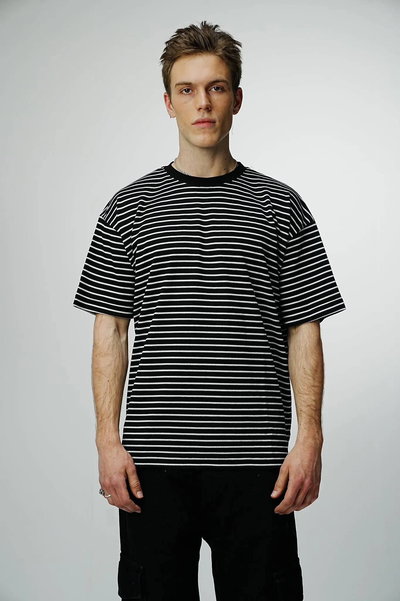 Textured Striped Premium T-shirt