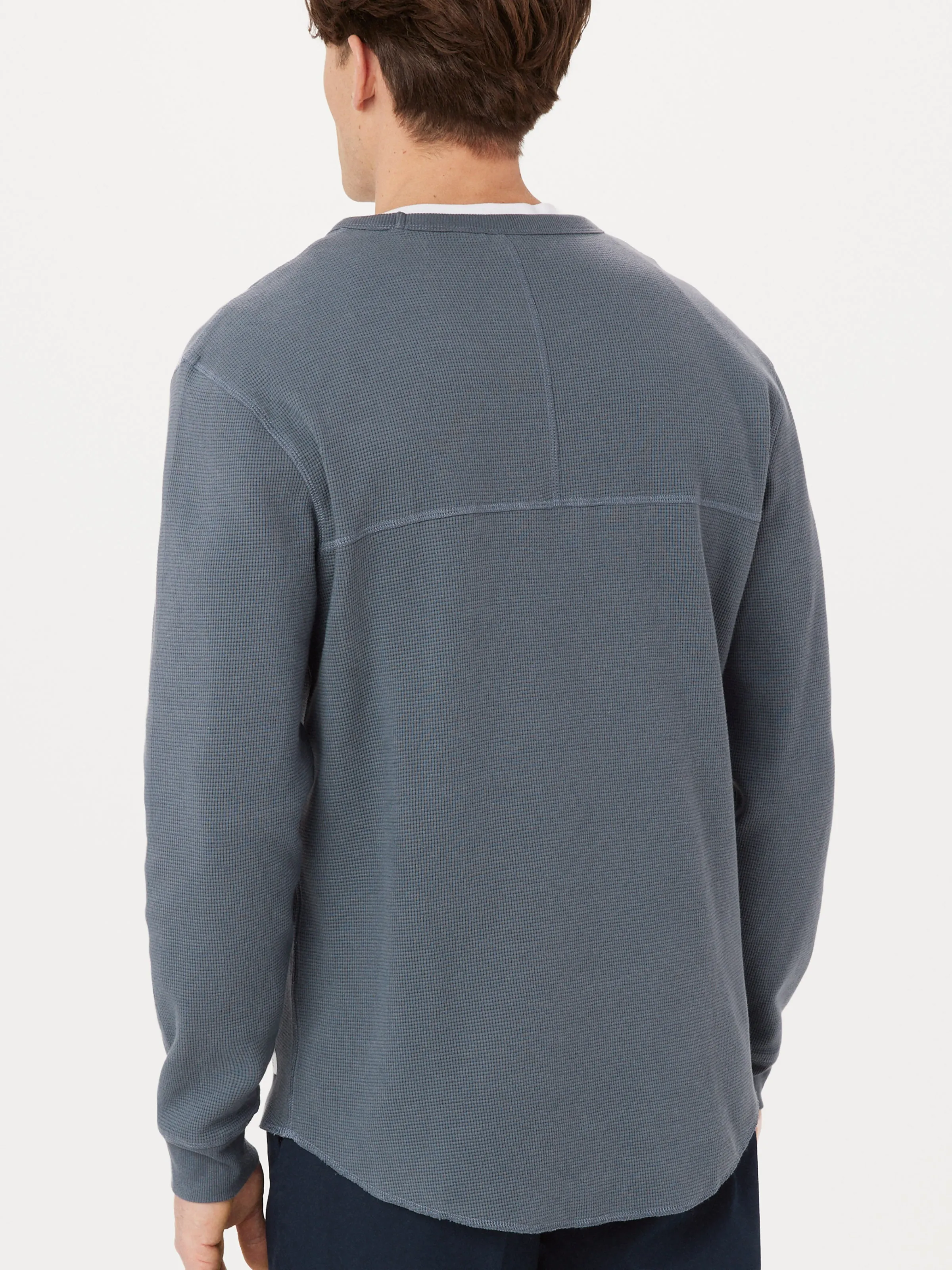 The Long Sleeve Waffle T-Shirt in Dark Grey