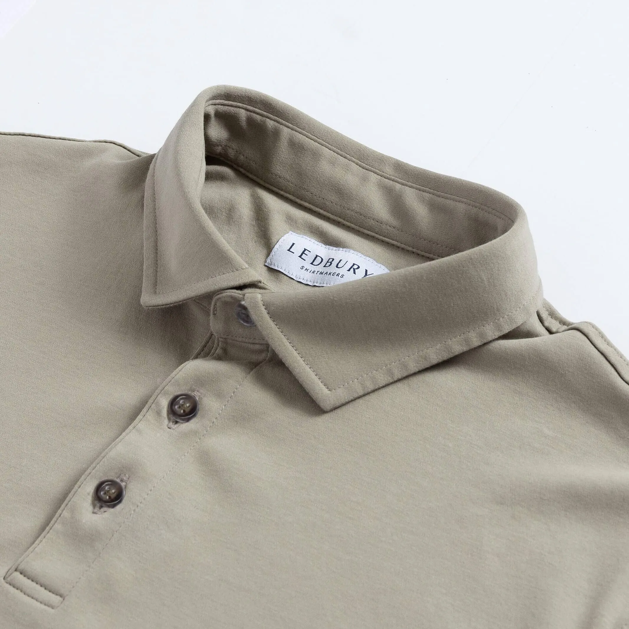 The Tan Arlon Knit Long Sleeve Custom Polo