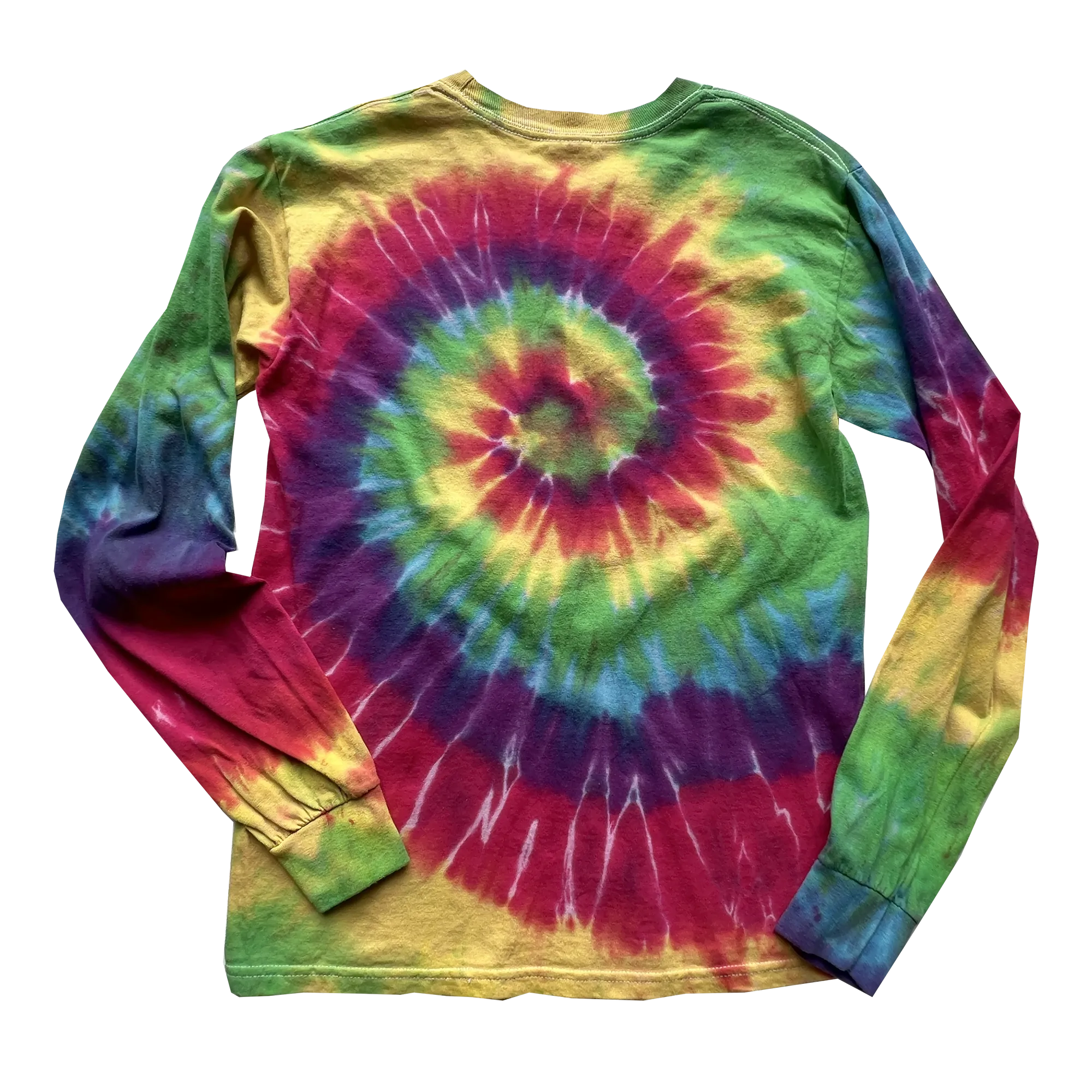 Tie Dye Long Sleeve Crewneck T-Shirt - S Gildan Heavy Cotton