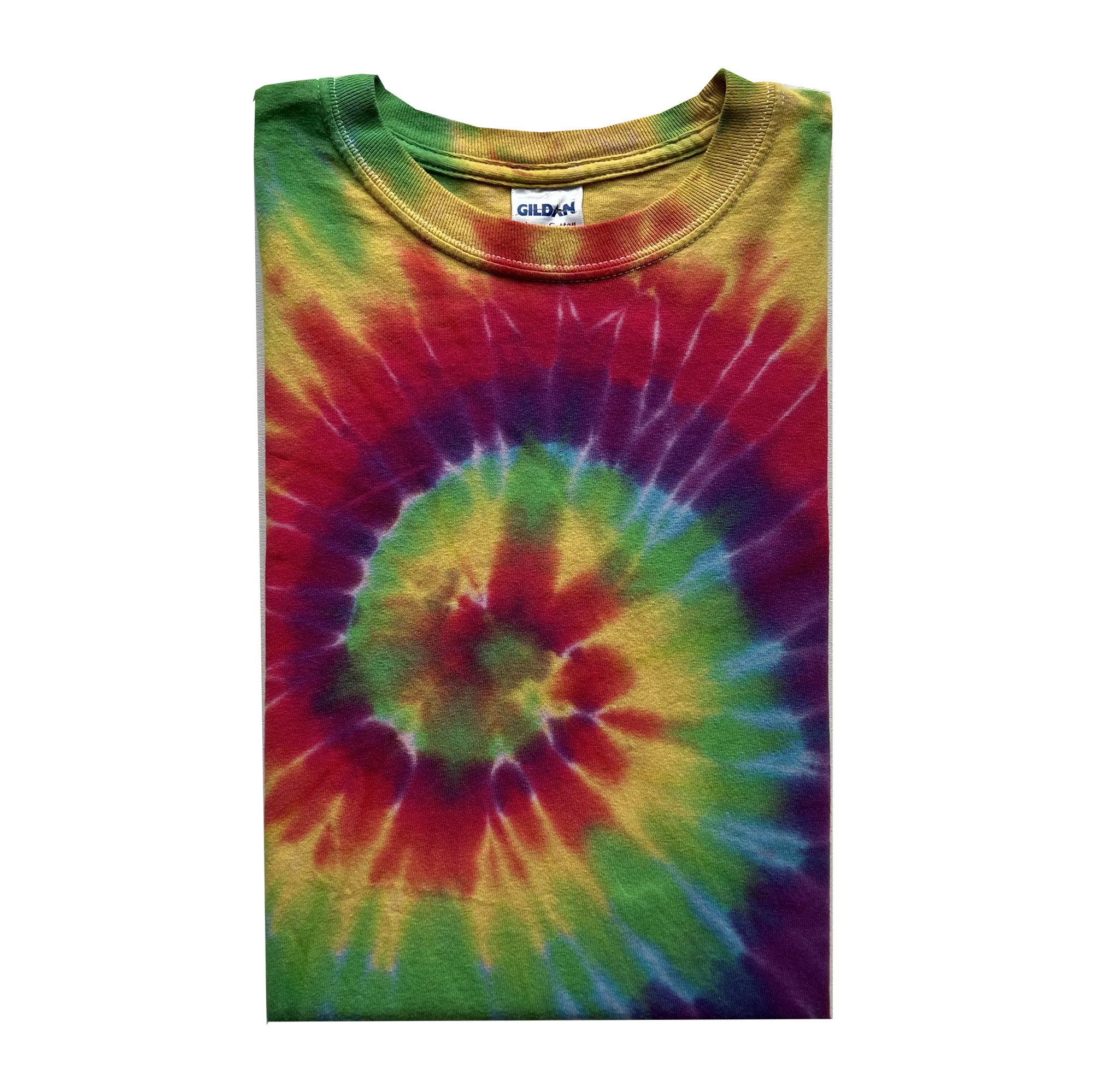 Tie Dye Long Sleeve Crewneck T-Shirt - S Gildan Heavy Cotton