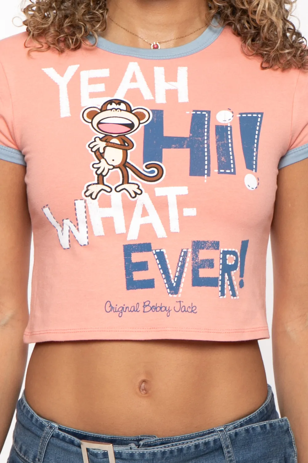 Whatever - Bobby Jack Crop Ringer Top - Old Orange