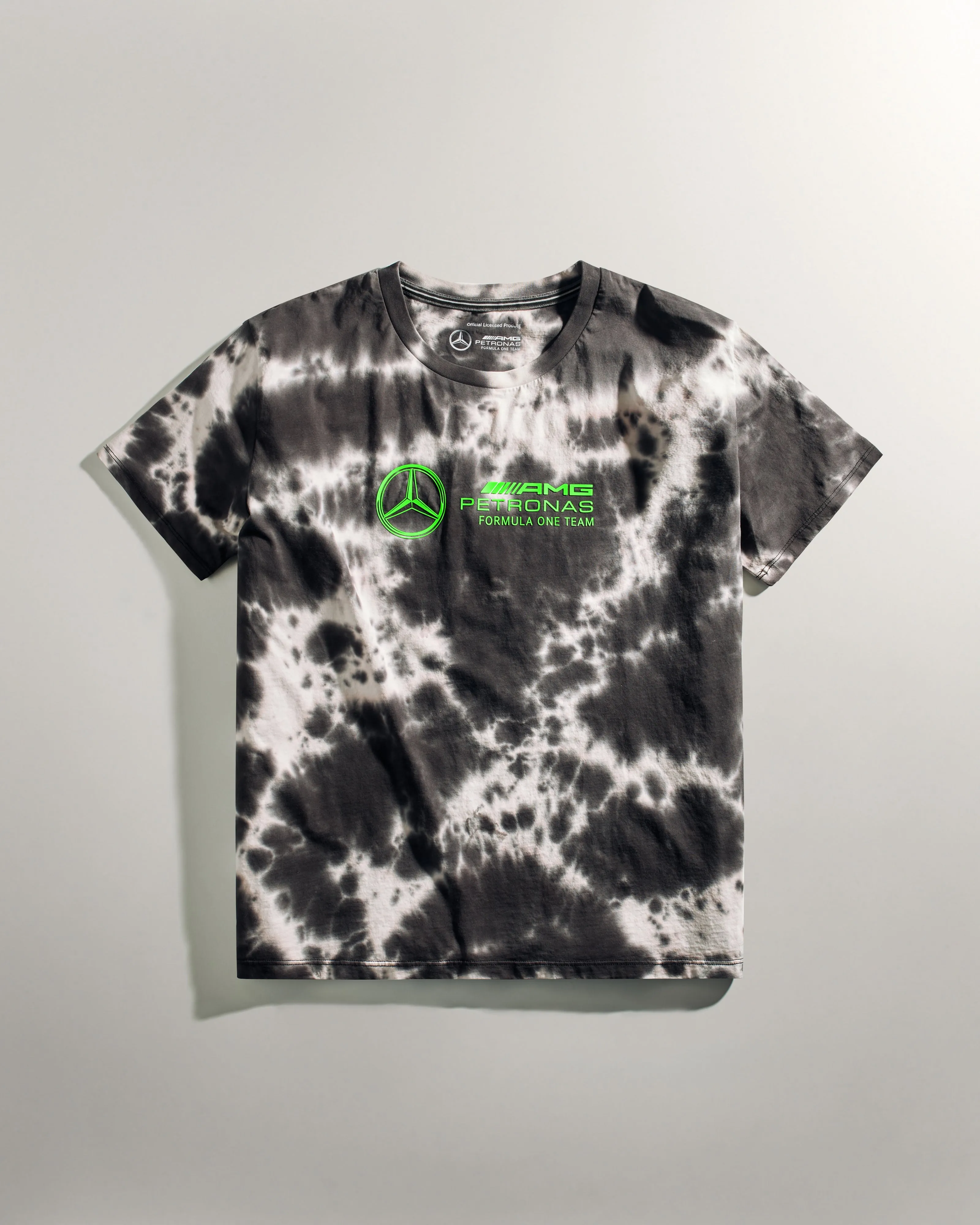 Womens Tie Dye Tee Grey/Volt Green